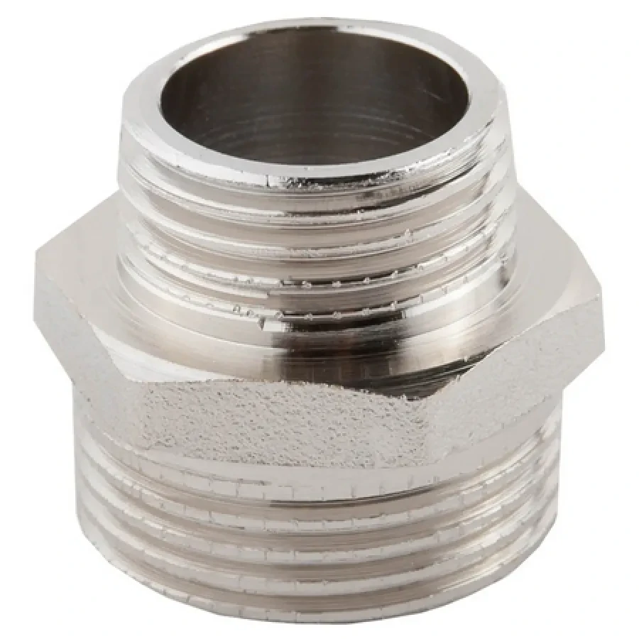 Ниппель НИКЕЛИРОВАННЫЙ переходной VALFEX НР 1 1/4" - НР 3/4" (80/5)