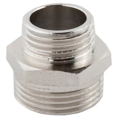 Ниппель НИКЕЛИРОВАННЫЙ переходной VALFEX НР 3/8" - НР 1/4" (500/10) К