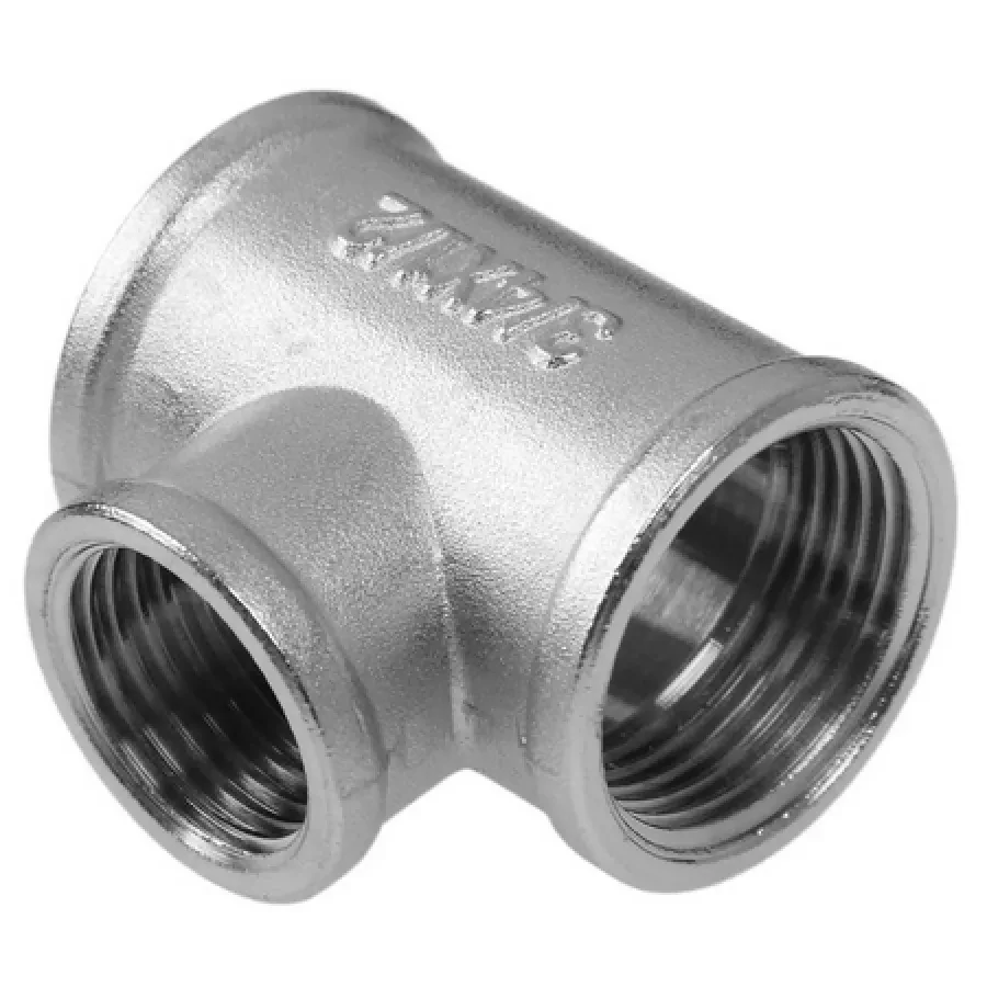 Тройник НИКЕЛИРОВАННЫЙ переходной VALFEX ВР 1/2"х3/4"х1/2" (80/5)